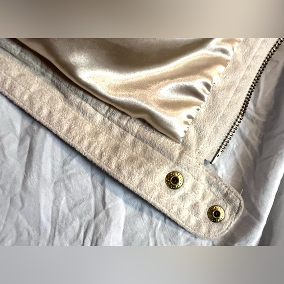 Roz & Ali Faux Fur Rose Women's Cream Vest w Pockets Size Large - Picture 12 of 16